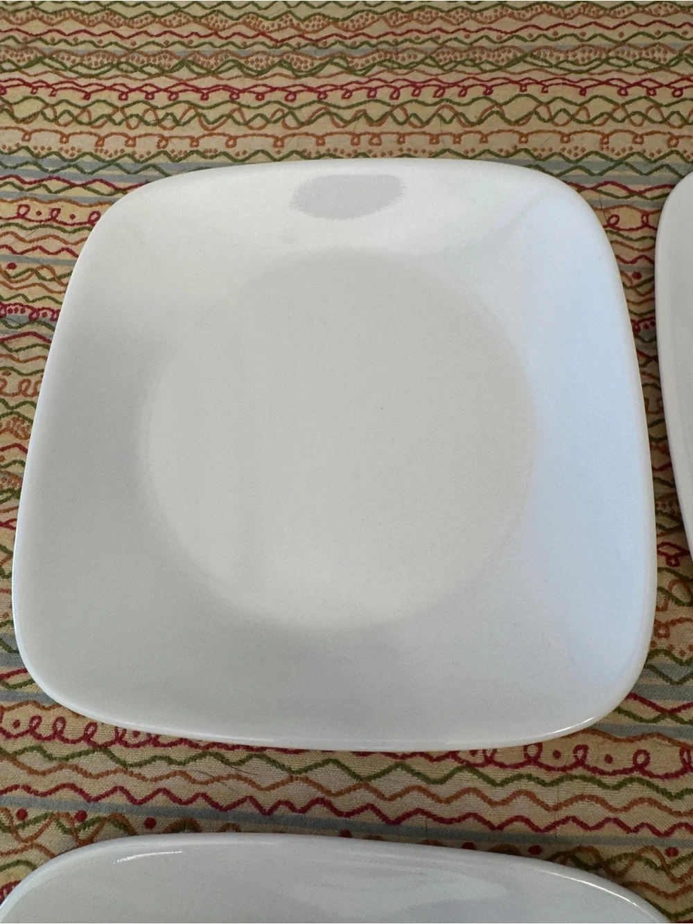 ✨ Vintage Corelle Pure White 6.5” Square Appetizer Plates - Set of 4